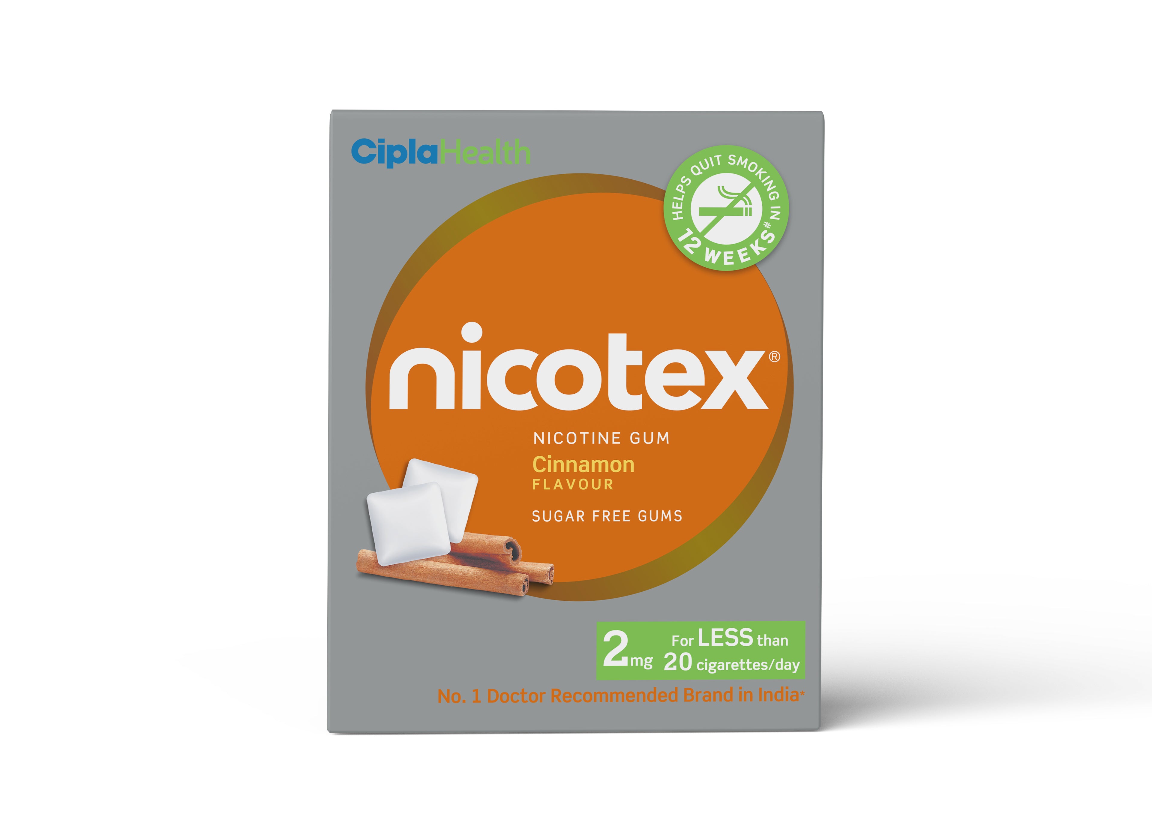 Nicotex gums, 2mg, Cinnamon - strip,  12 gums