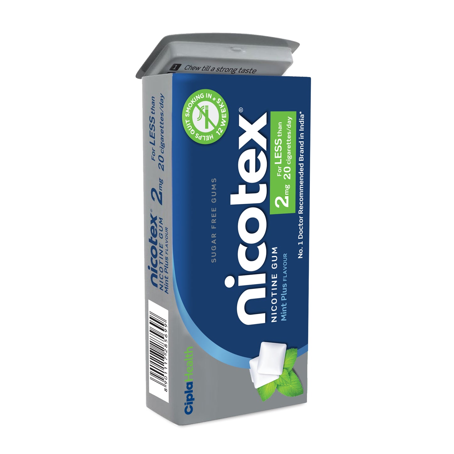Nicotex gums, 2mg, Mint Plus - tin, 29 gums