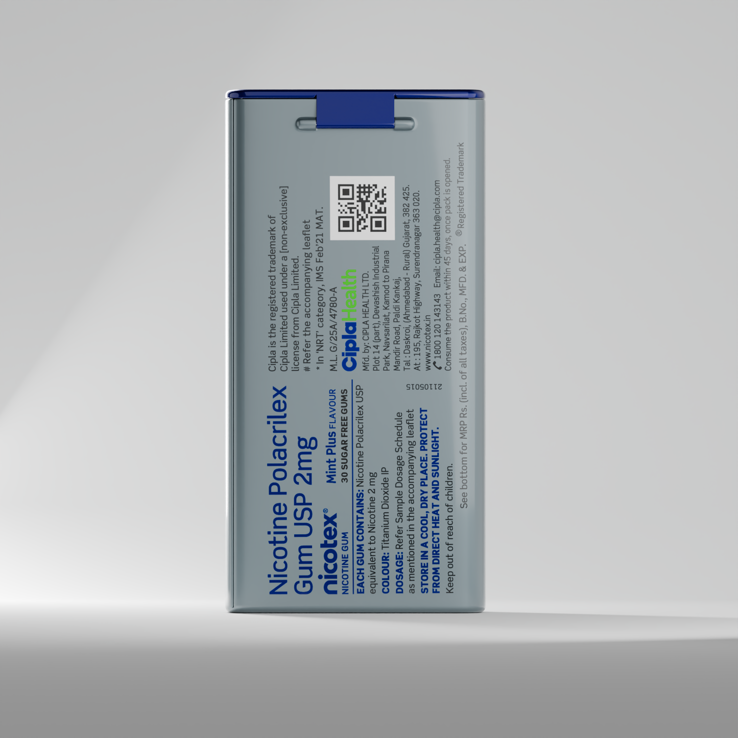 Nicotex gums, 2mg, Mint Plus - tin, 30 gums