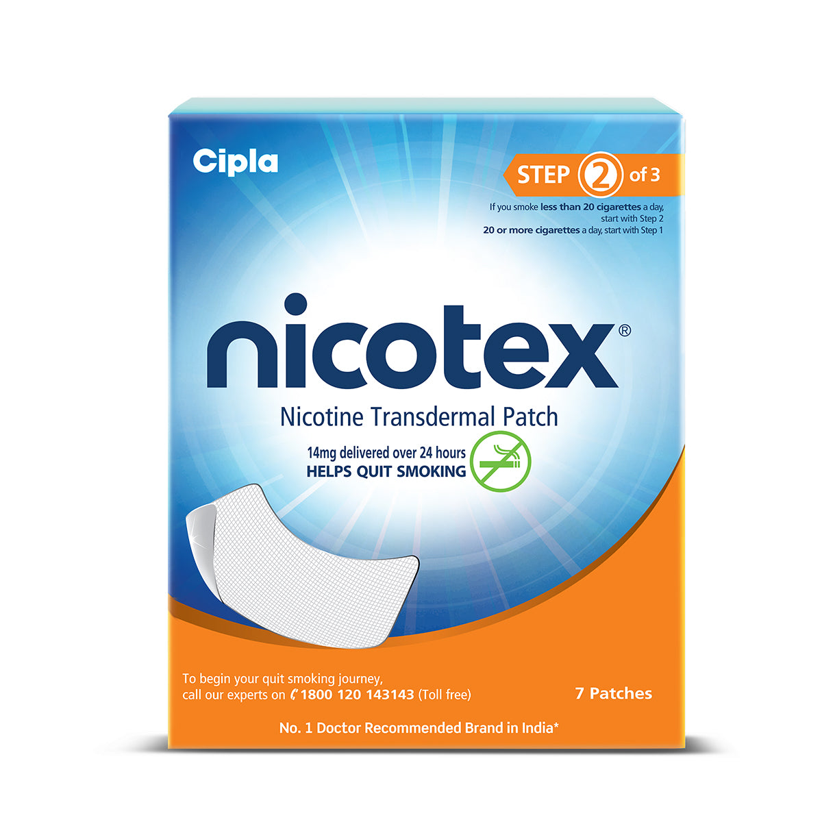 Nicotex 14 mg patch for managing smoking cravings