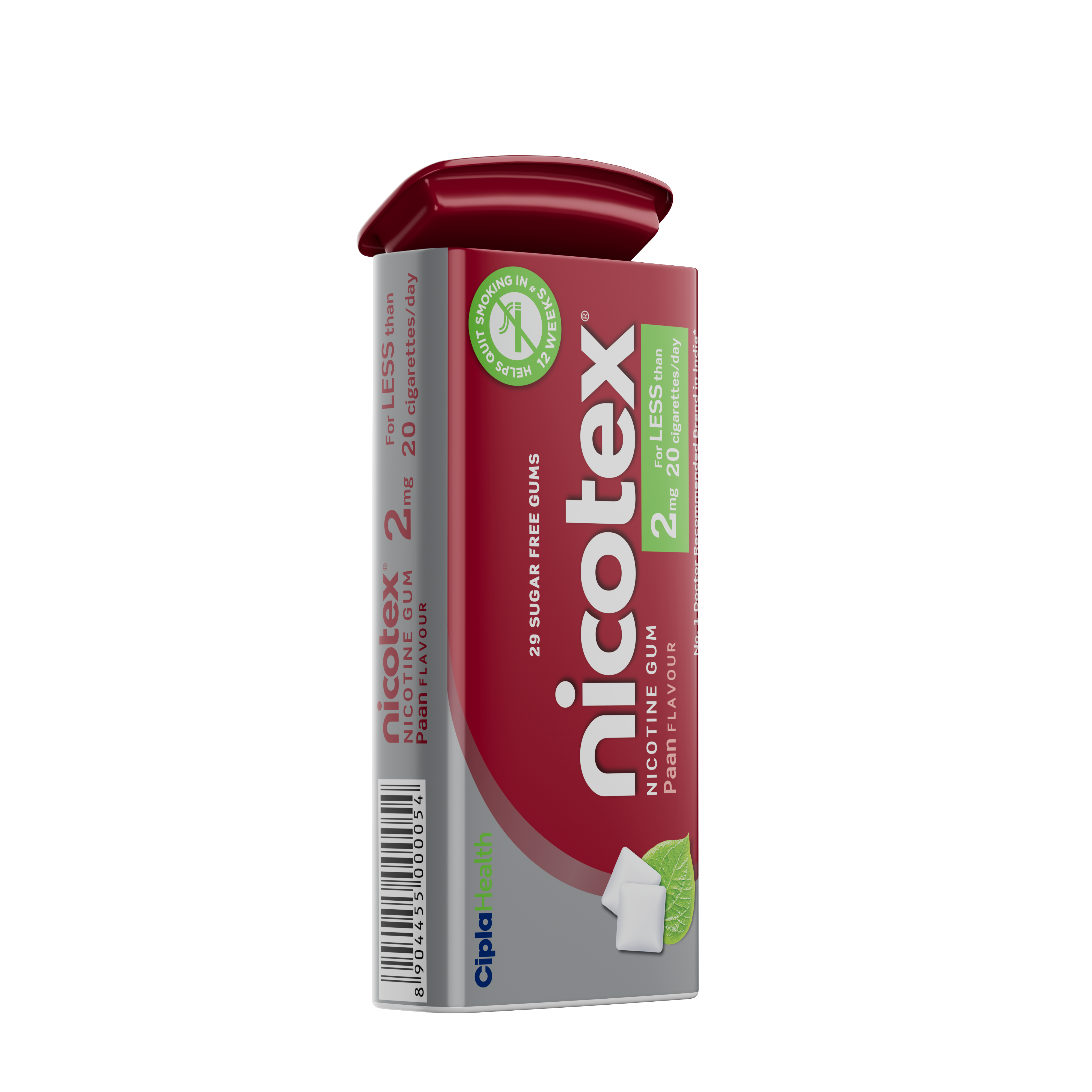 Nicotex gums, 2mg, Paan - tin, 29 gums