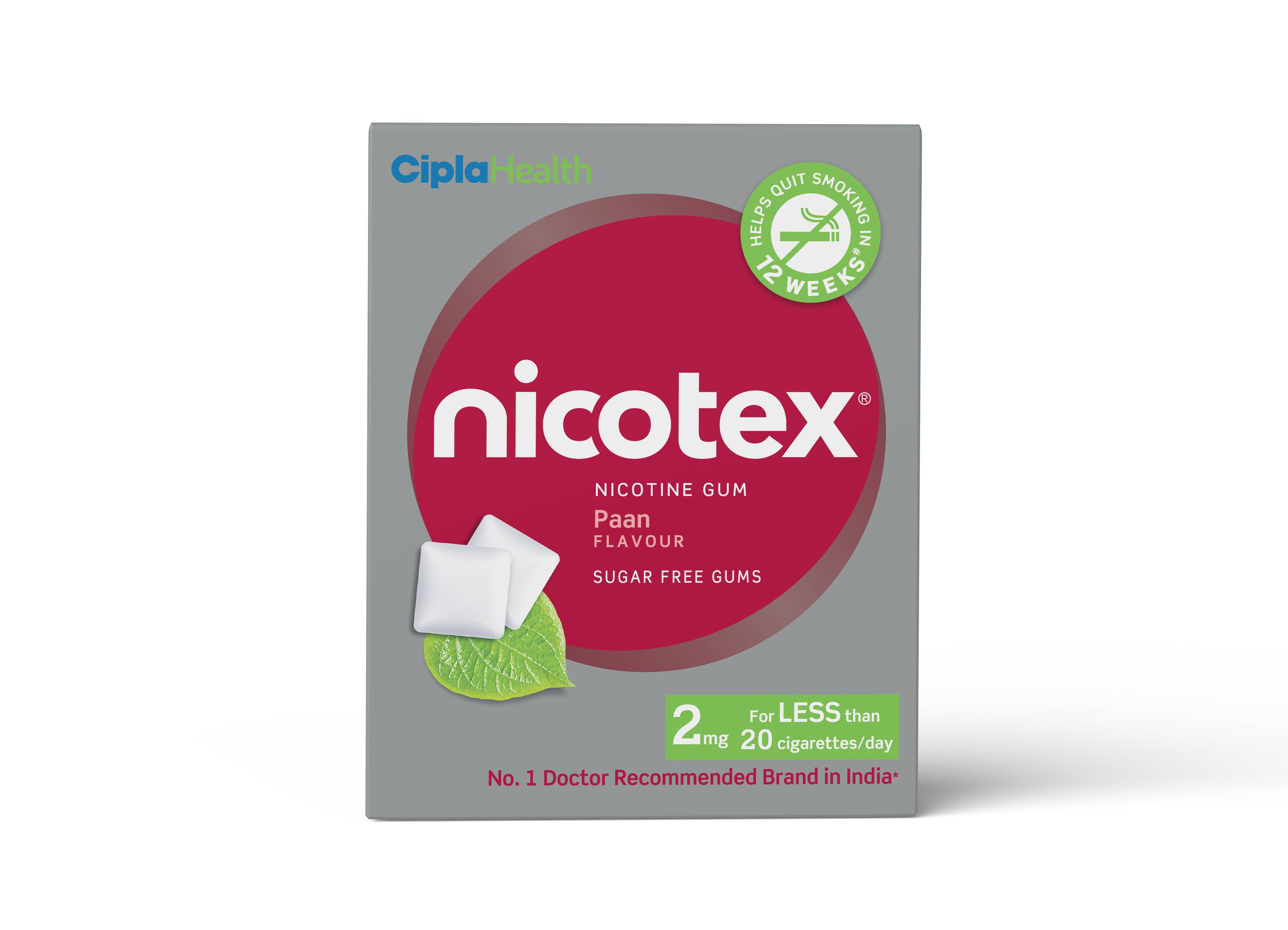 Nicotex gums, 2mg, Paan - strip, 12 gums