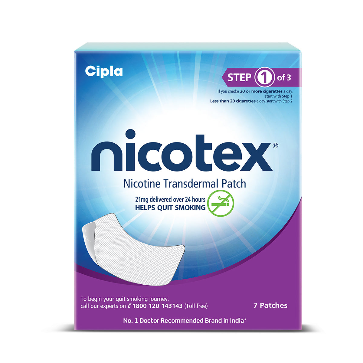Nicotex Transdermal Patch for smoking cessation - 21mg