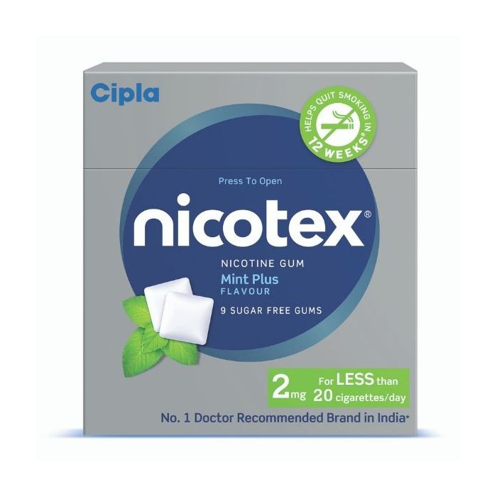 Nicotex Mint Plus Gum aids in quitting smoking