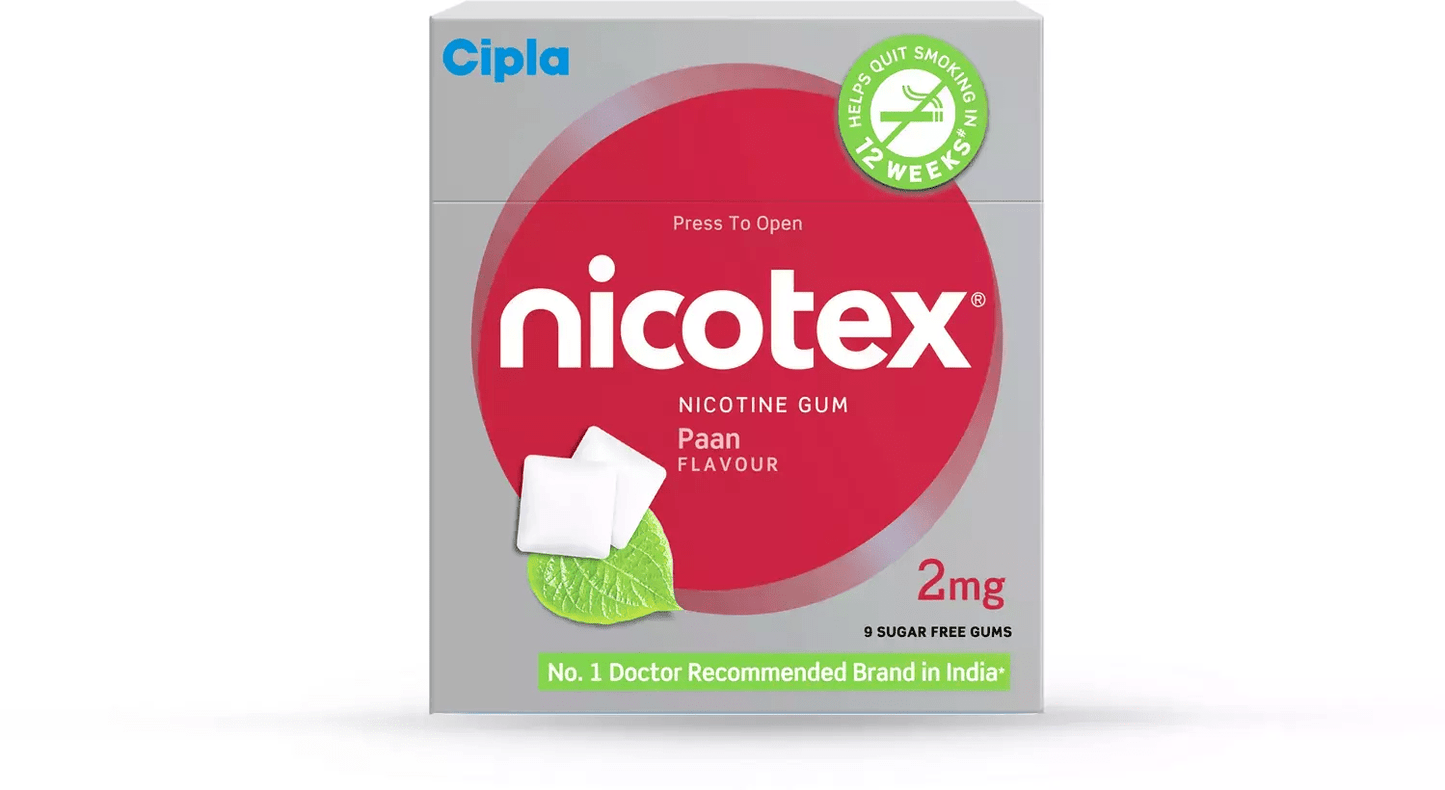 Nicotex gums, 2mg, Paan - strip, 9 gums