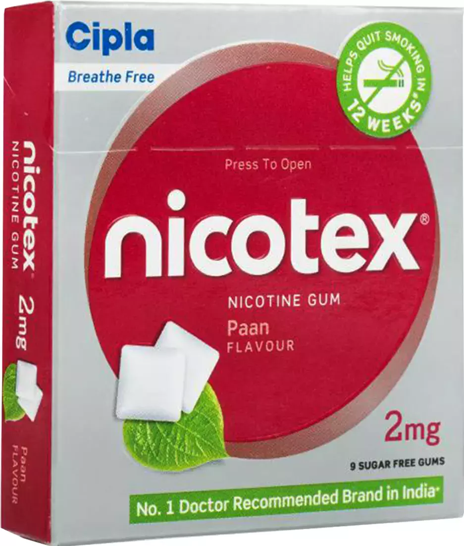 Nicotex gums, 2mg, Paan - strip, 9 gums